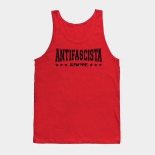 Antifascista Siempre - Always Anti-Fascist - Black Design Tank Top